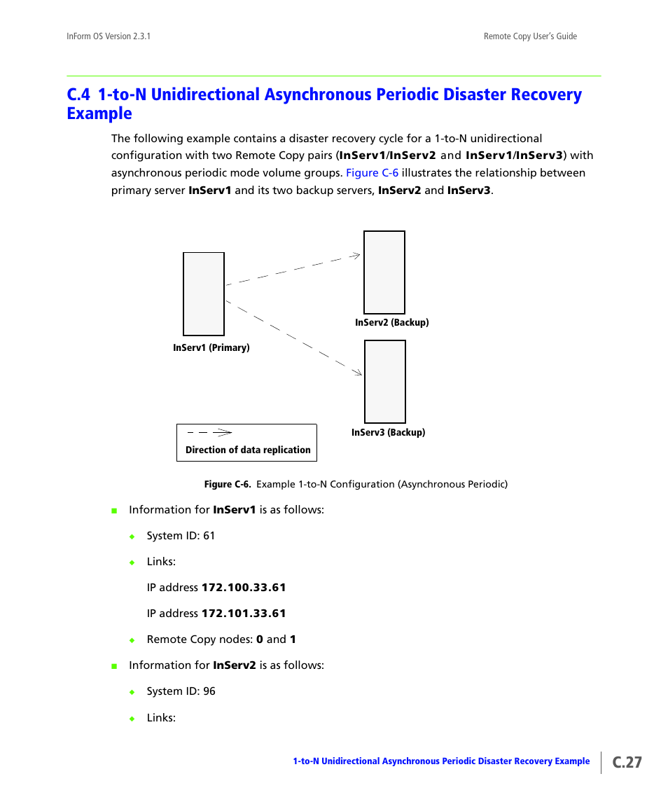 C.27 | HP 3PAR Remote Copy Software User Manual | Page 245 / 344