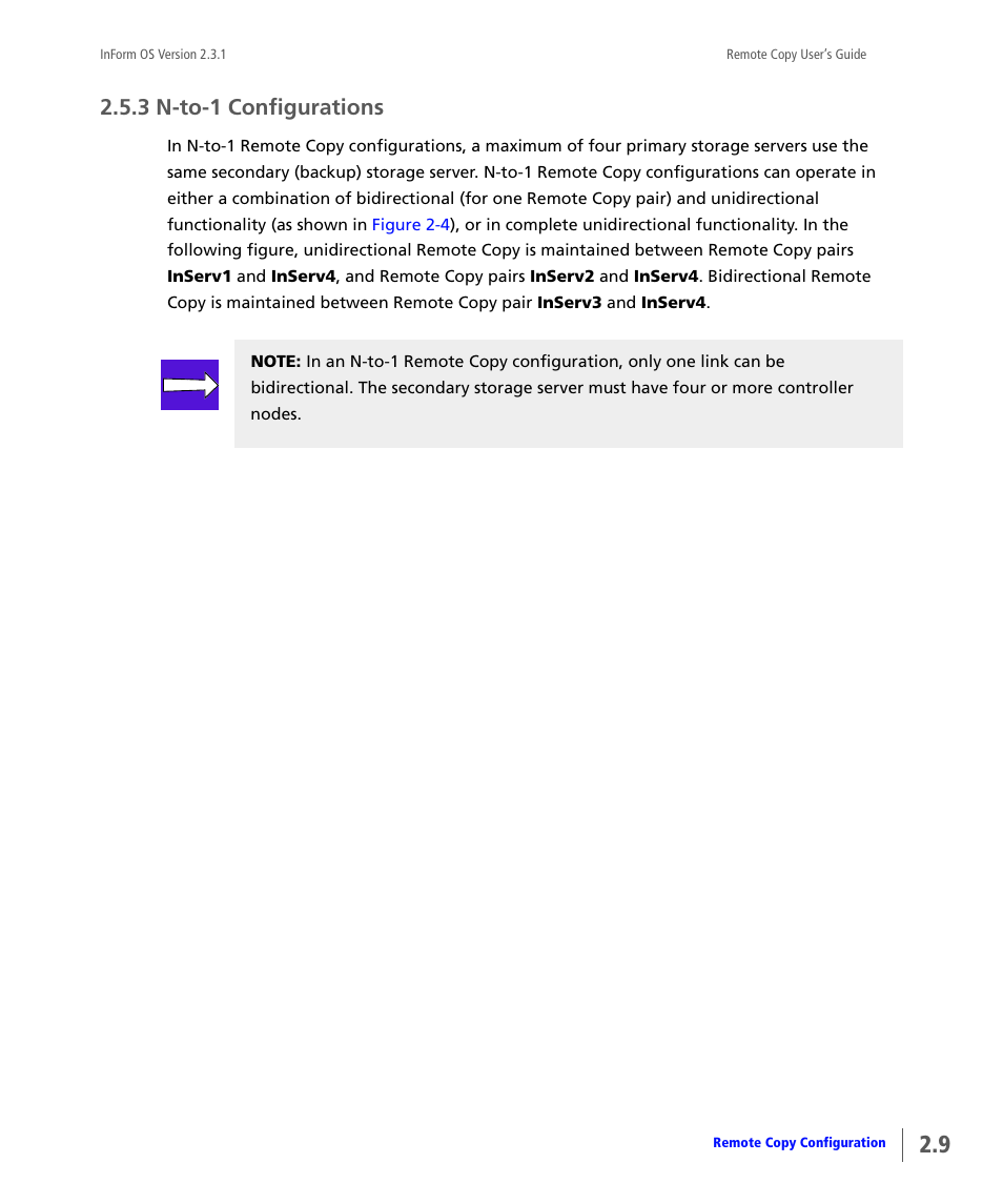 3 n-to-1 configurations, N-to-1 configurations | HP 3PAR Remote Copy Software User Manual | Page 25 / 344