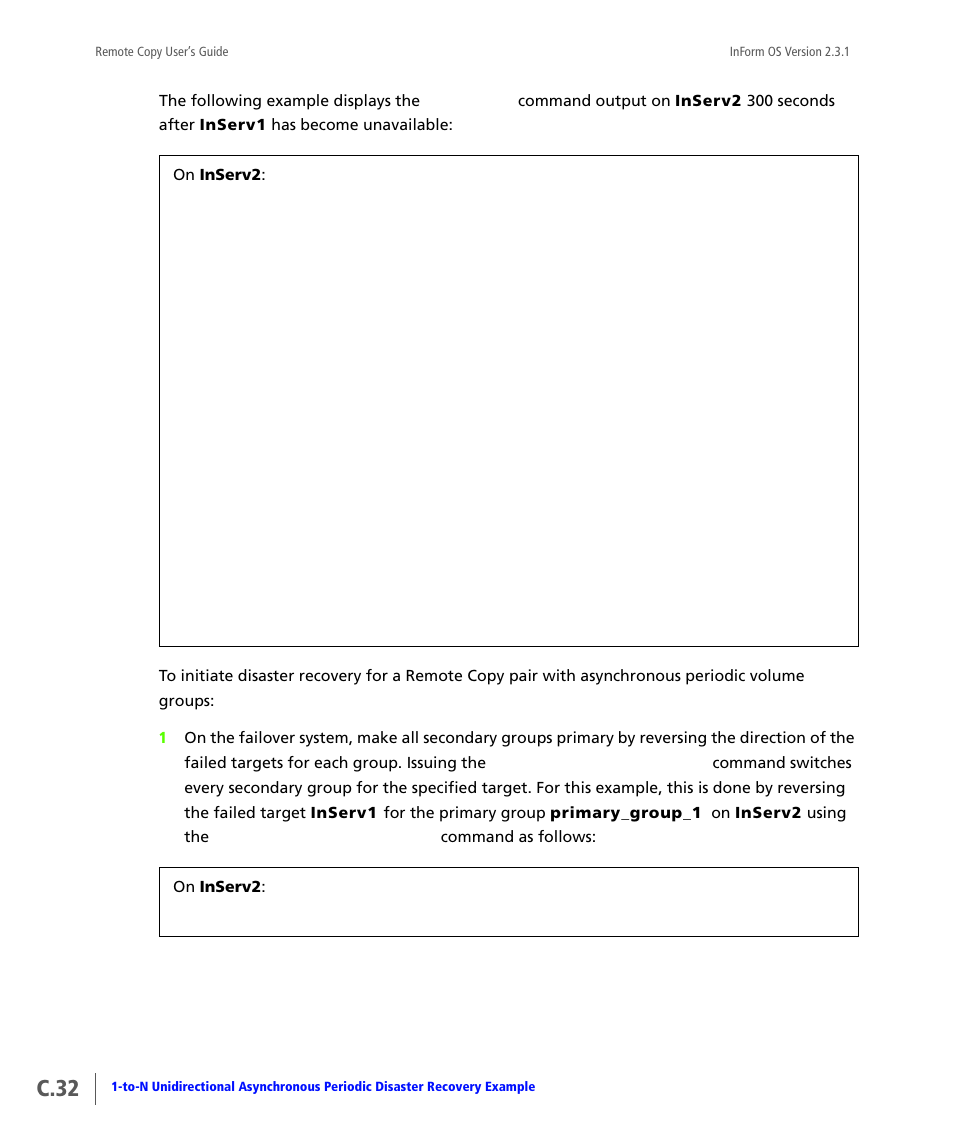 C.32 | HP 3PAR Remote Copy Software User Manual | Page 250 / 344