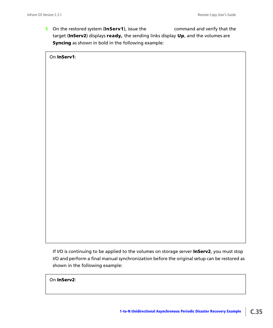 C.35 | HP 3PAR Remote Copy Software User Manual | Page 253 / 344