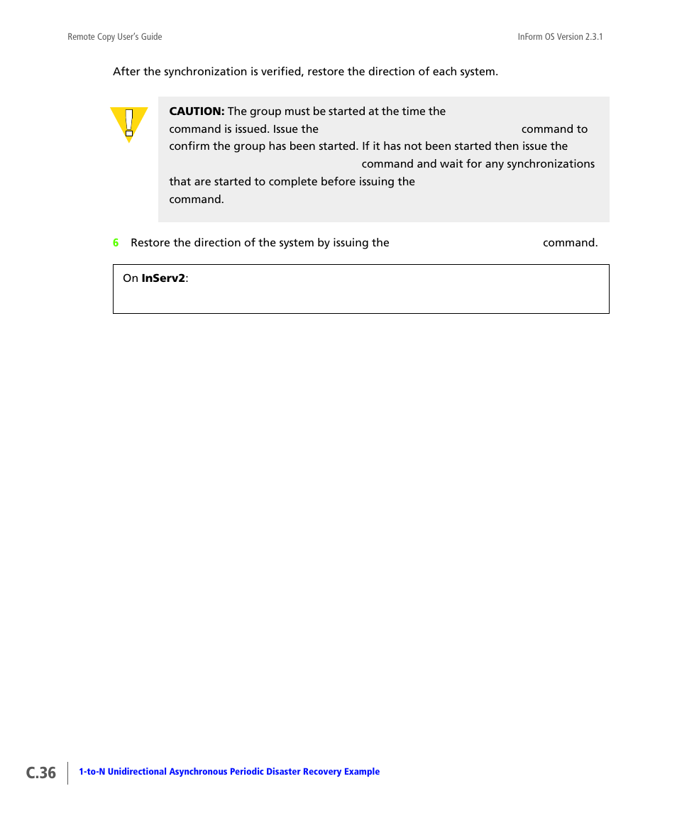 C.36 | HP 3PAR Remote Copy Software User Manual | Page 254 / 344