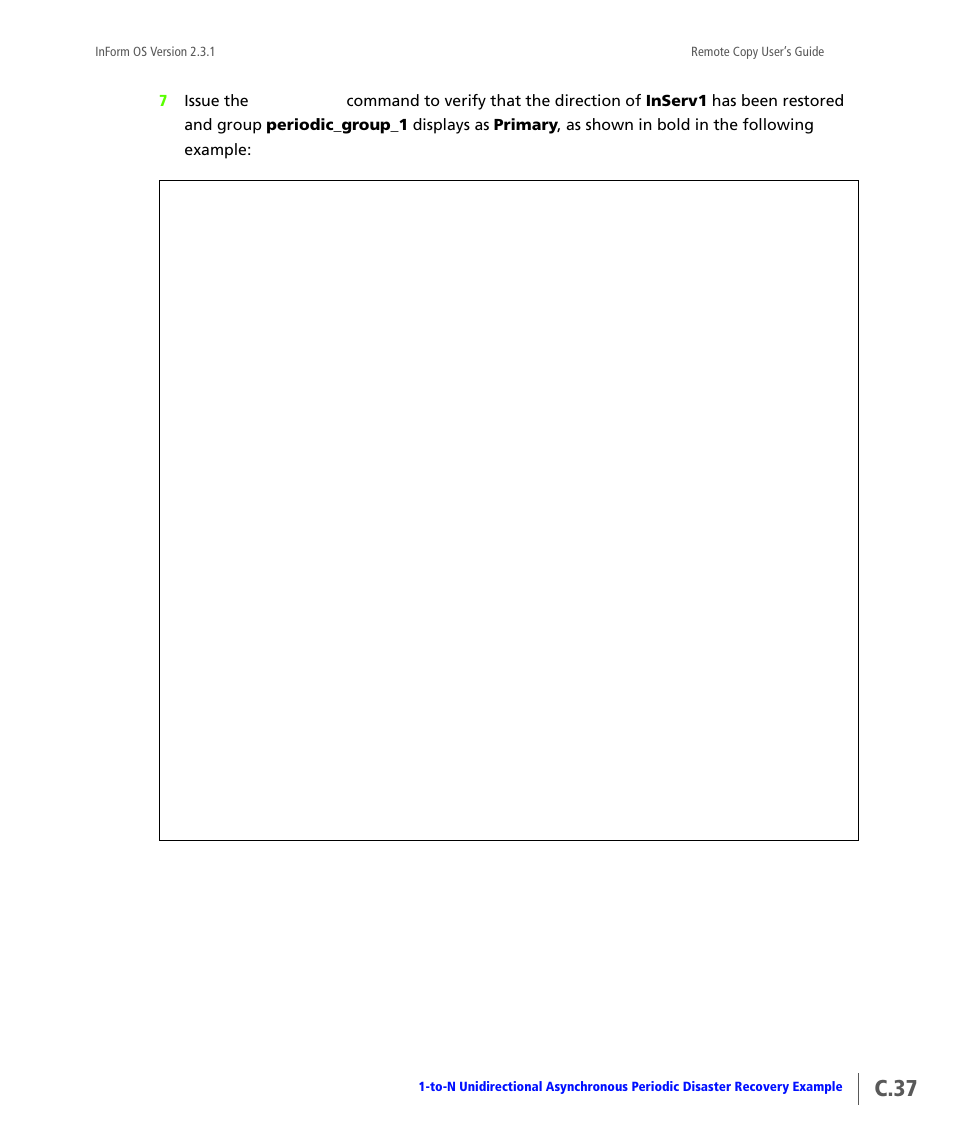 C.37 | HP 3PAR Remote Copy Software User Manual | Page 255 / 344
