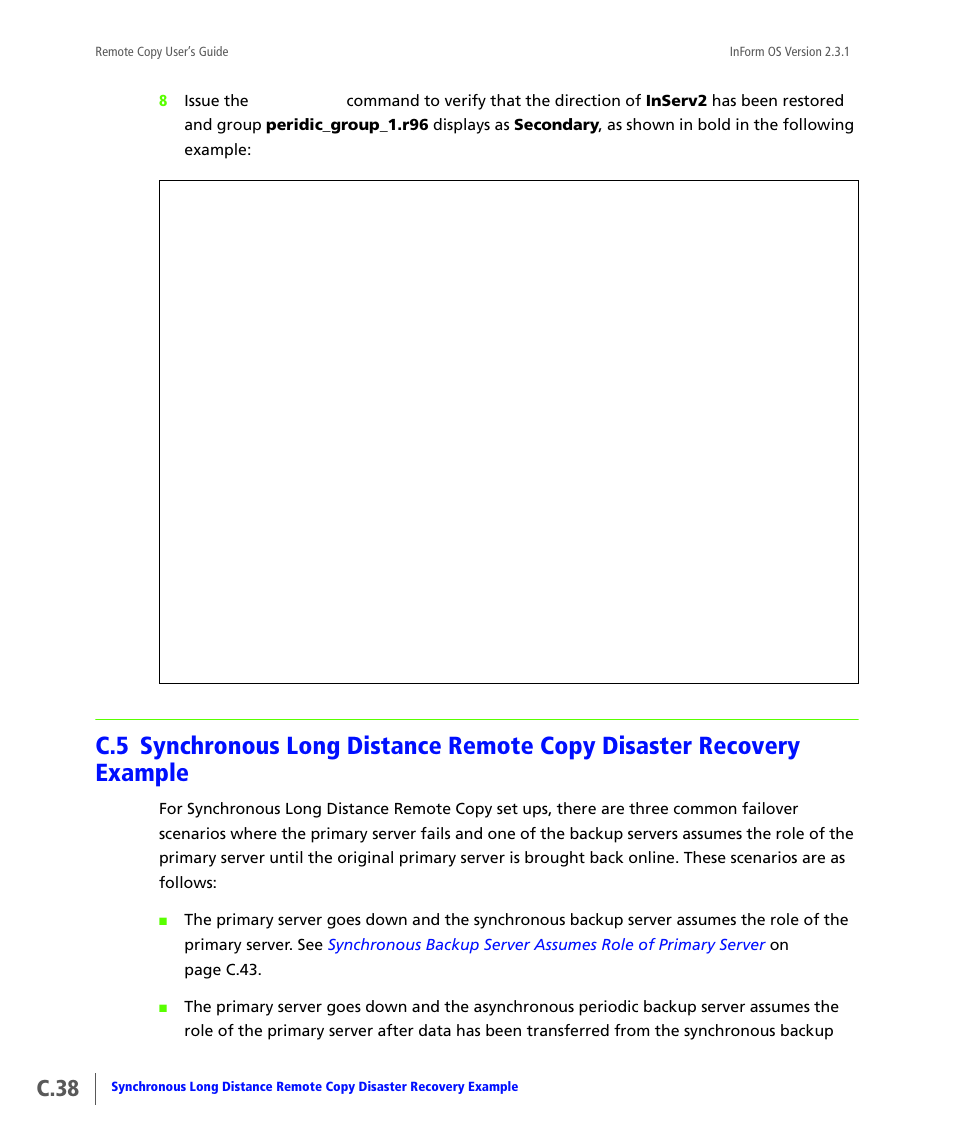 C.38 | HP 3PAR Remote Copy Software User Manual | Page 256 / 344