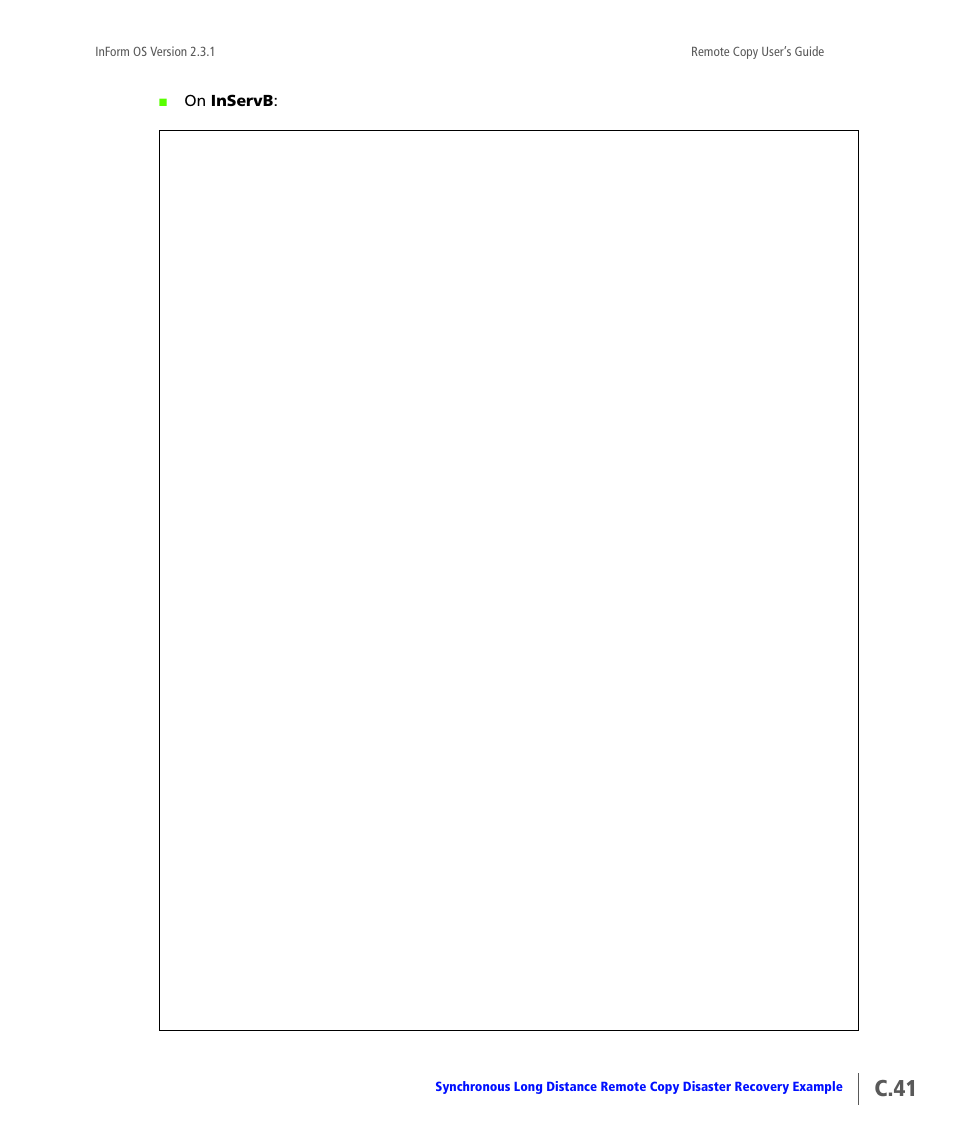 C.41 | HP 3PAR Remote Copy Software User Manual | Page 259 / 344