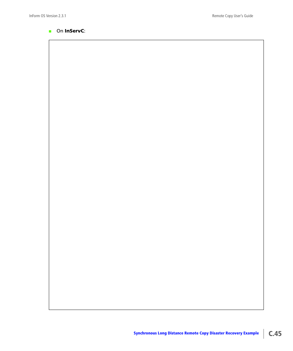 C.45 | HP 3PAR Remote Copy Software User Manual | Page 263 / 344