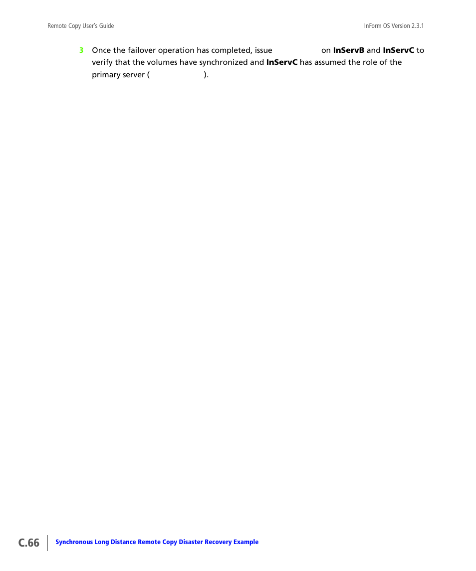 C.66 | HP 3PAR Remote Copy Software User Manual | Page 284 / 344