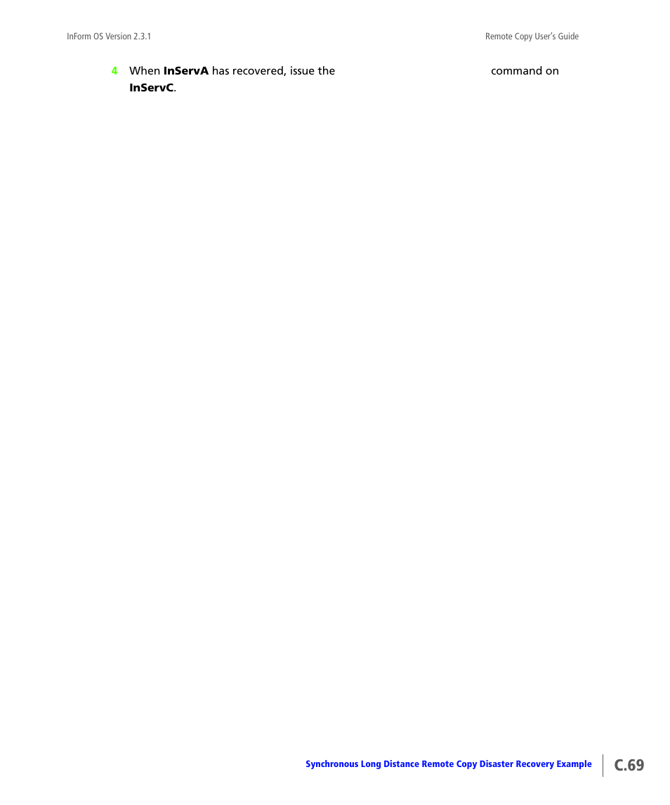 C.69 | HP 3PAR Remote Copy Software User Manual | Page 287 / 344