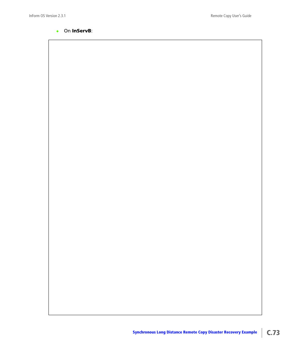 C.73 | HP 3PAR Remote Copy Software User Manual | Page 291 / 344