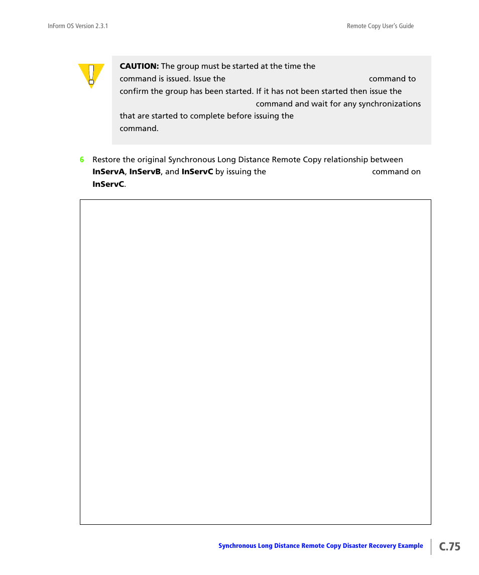 C.75 | HP 3PAR Remote Copy Software User Manual | Page 293 / 344