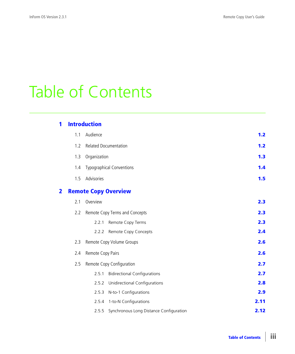 HP 3PAR Remote Copy Software User Manual | Page 3 / 344