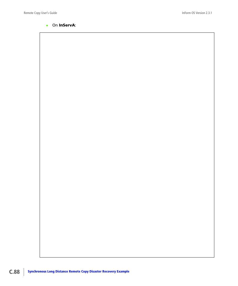 C.88 | HP 3PAR Remote Copy Software User Manual | Page 306 / 344
