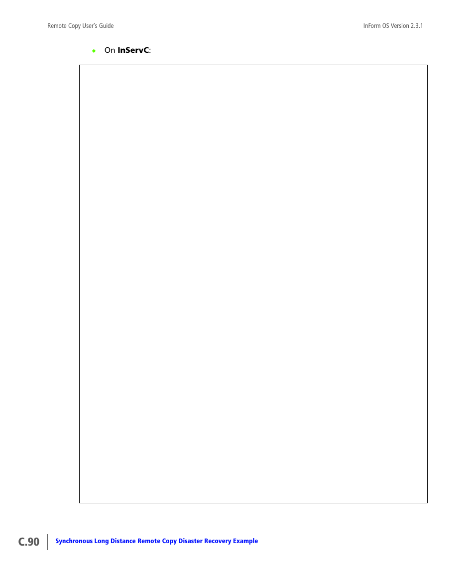 C.90 | HP 3PAR Remote Copy Software User Manual | Page 308 / 344