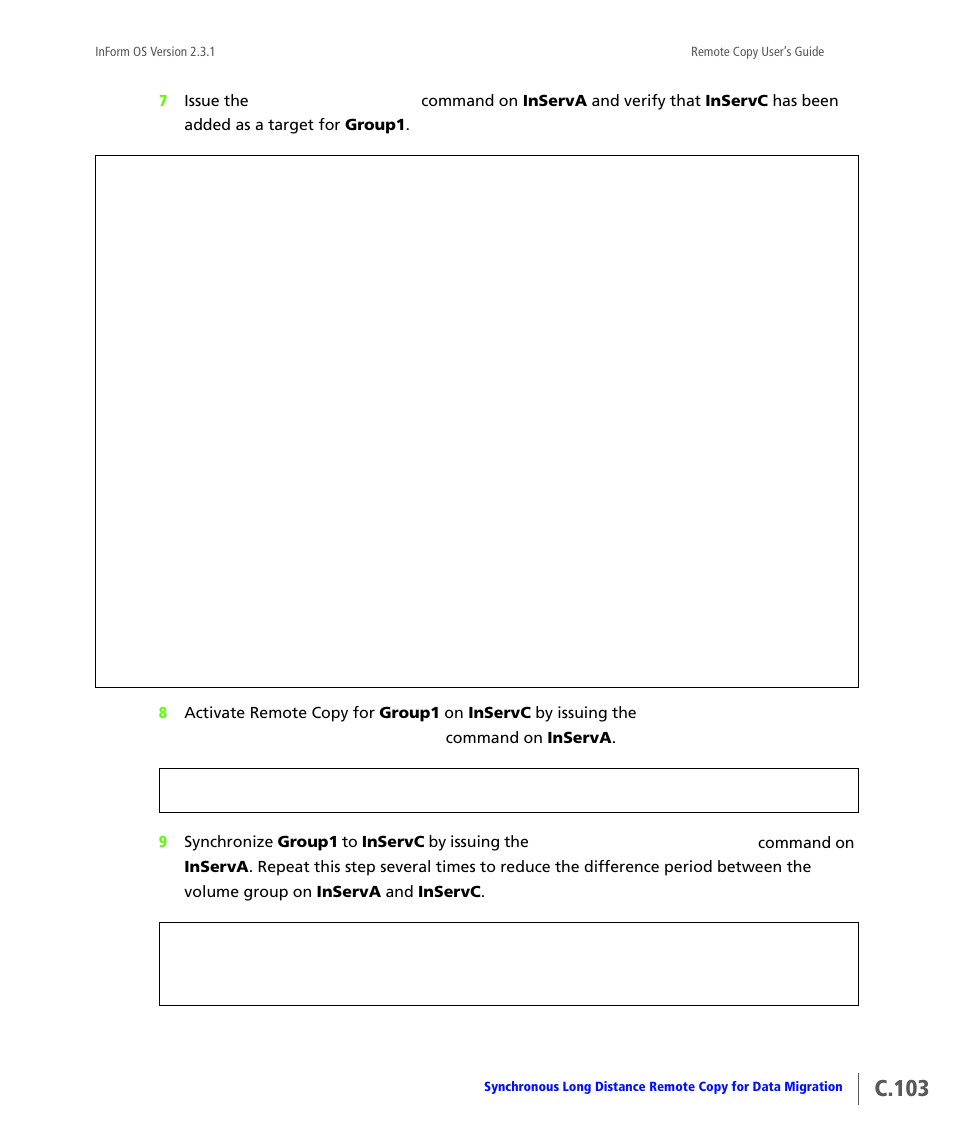 C.103 | HP 3PAR Remote Copy Software User Manual | Page 321 / 344