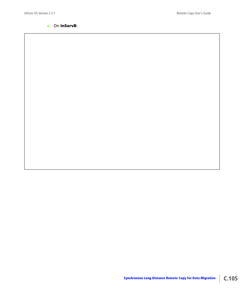 C.105 | HP 3PAR Remote Copy Software User Manual | Page 323 / 344