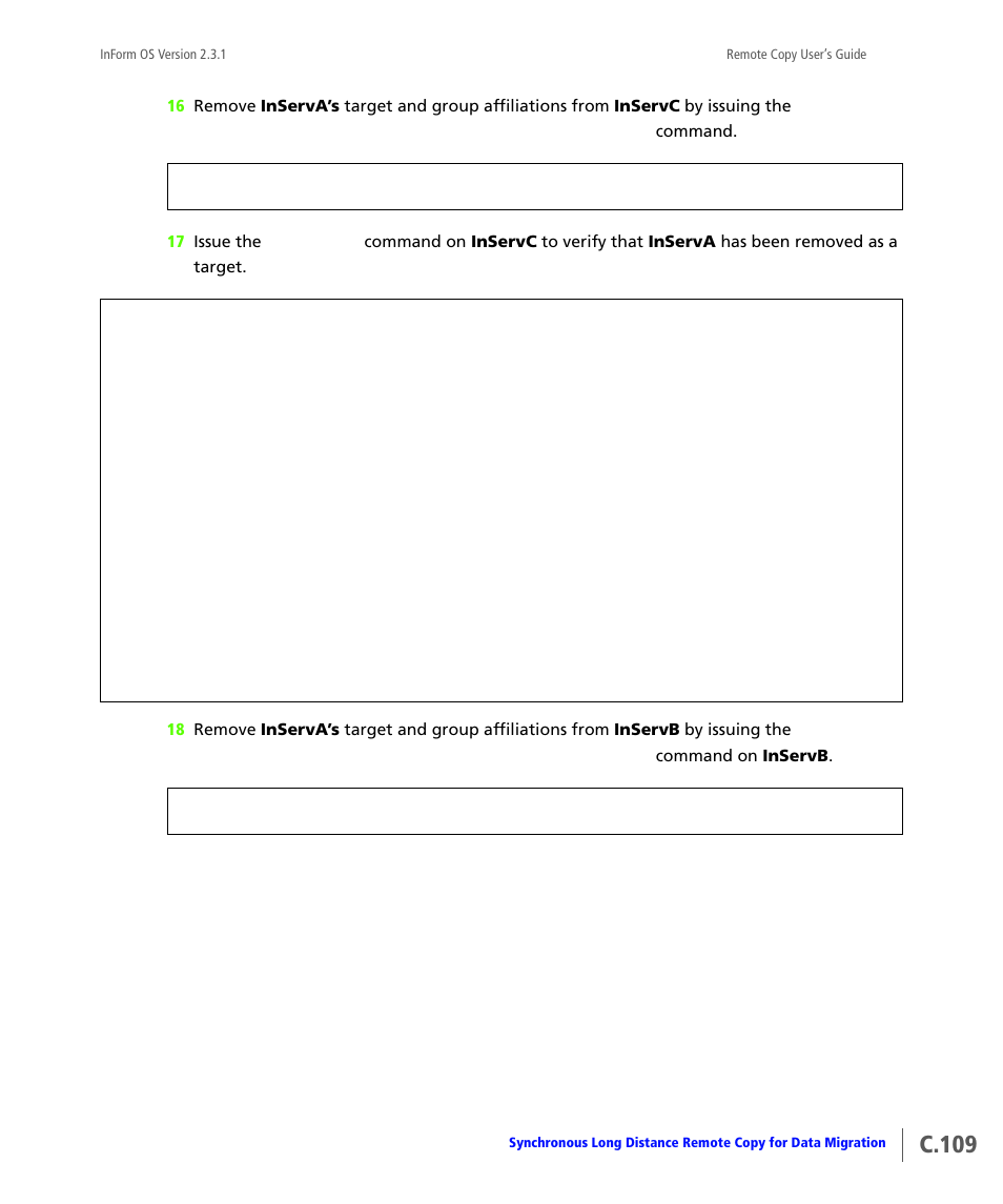 C.109 | HP 3PAR Remote Copy Software User Manual | Page 327 / 344