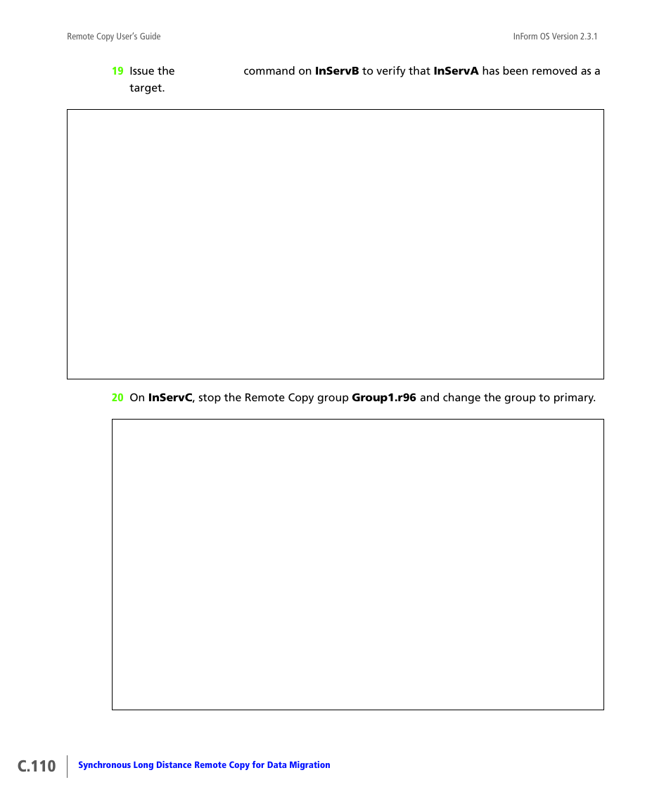 C.110 | HP 3PAR Remote Copy Software User Manual | Page 328 / 344