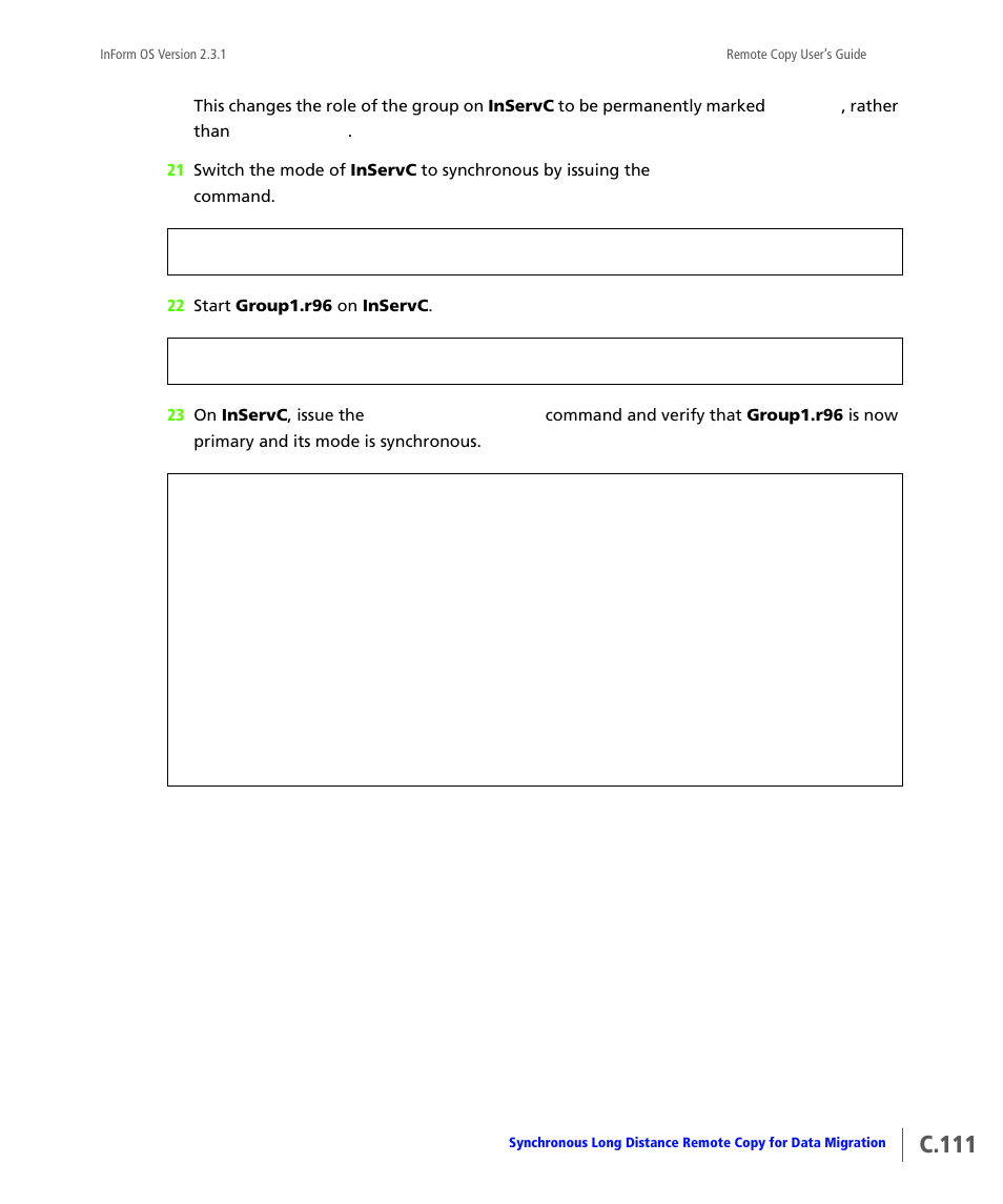 C.111 | HP 3PAR Remote Copy Software User Manual | Page 329 / 344