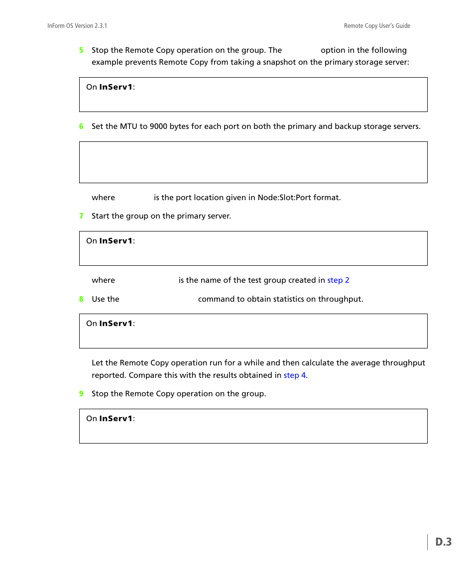HP 3PAR Remote Copy Software User Manual | Page 333 / 344