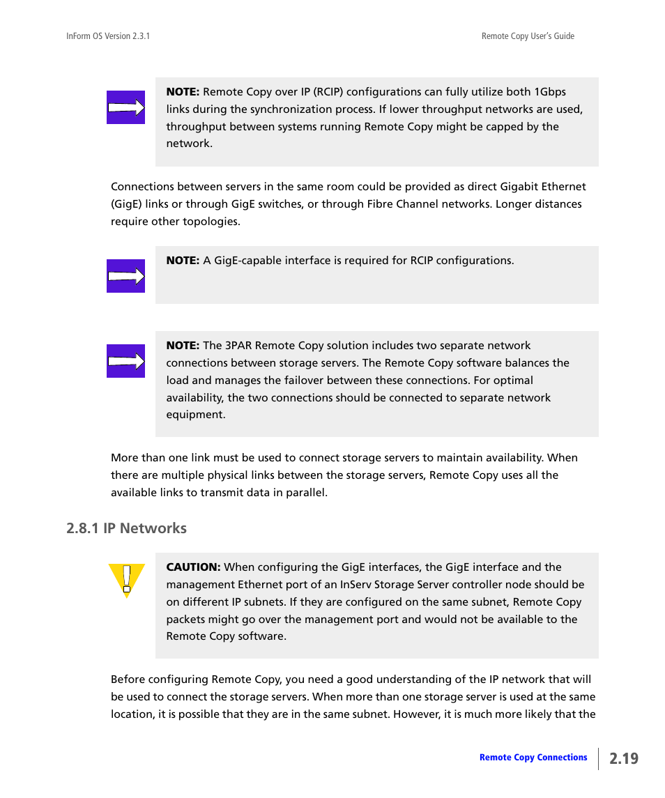 1 ip networks, Ip networks | HP 3PAR Remote Copy Software User Manual | Page 35 / 344