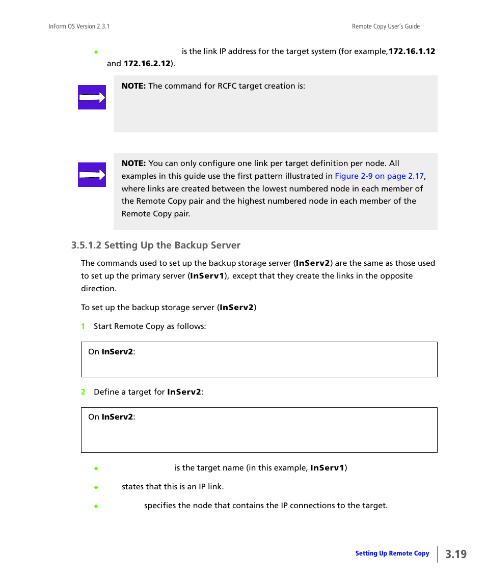 Setting up the backup server, 2 setting up the backup server | HP 3PAR Remote Copy Software User Manual | Page 81 / 344