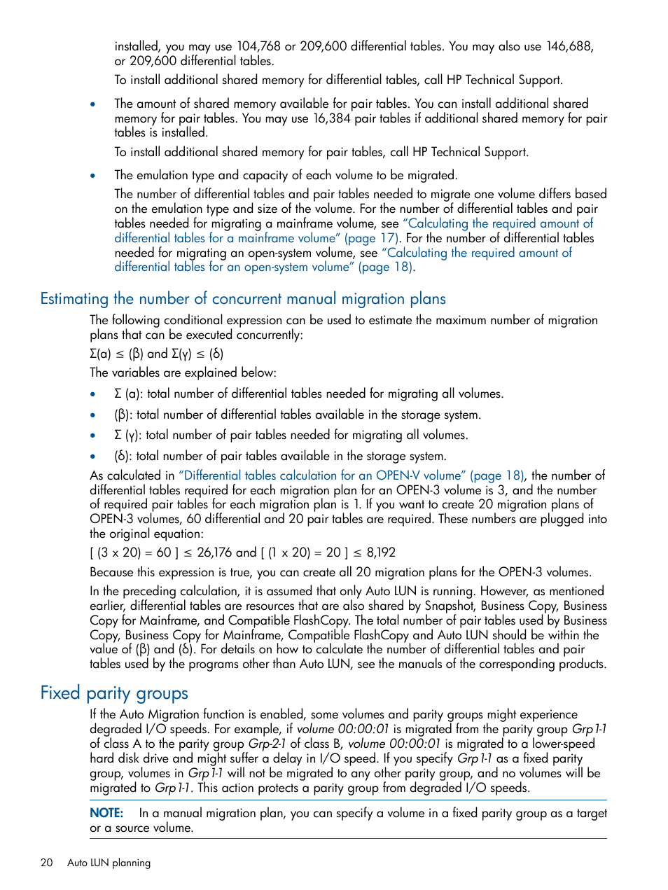 Fixed parity groups | HP XP P9000 Auto LUN Software User Manual | Page 20 / 66