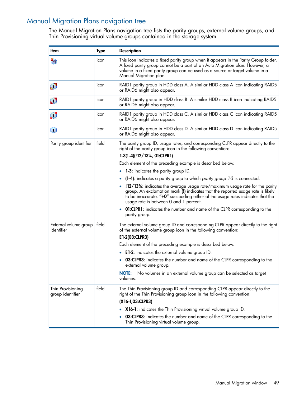 Manual migration plans navigation tree | HP XP P9000 Auto LUN Software User Manual | Page 49 / 66