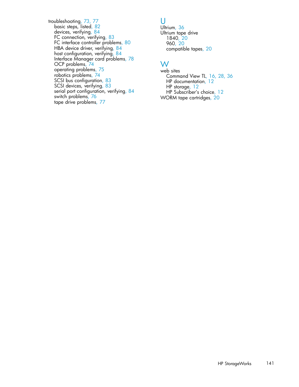 HP ESL E-series Tape Libraries User Manual | Page 141 / 141
