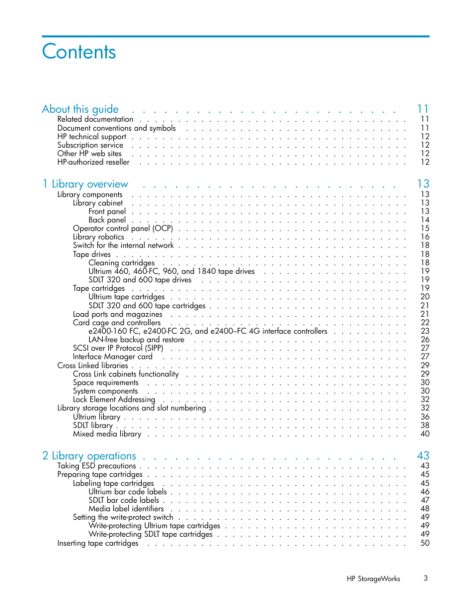 HP ESL E-series Tape Libraries User Manual | Page 3 / 141