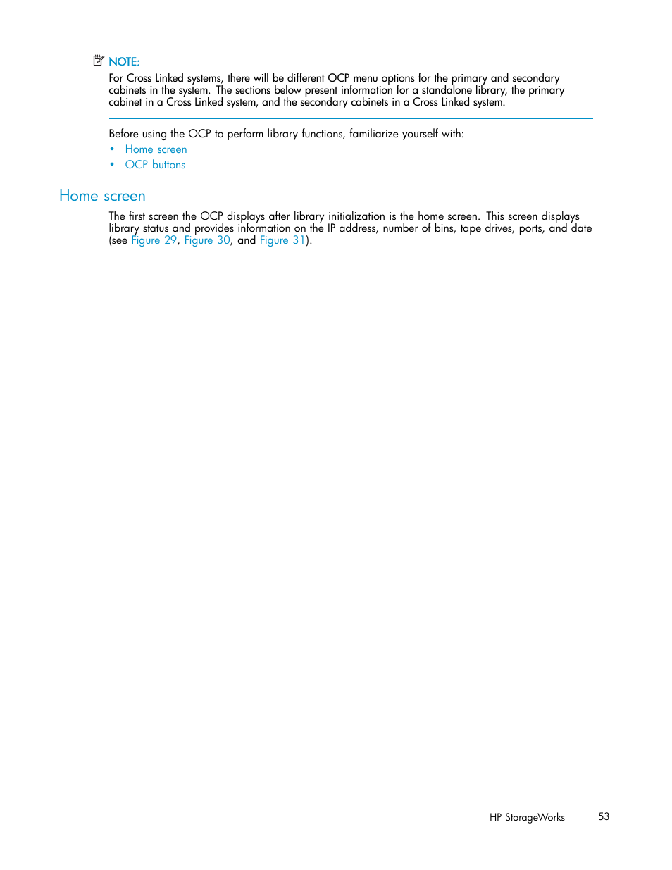 Home screen | HP ESL E-series Tape Libraries User Manual | Page 53 / 141