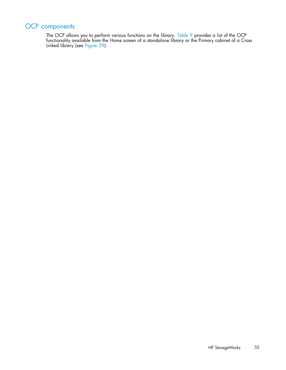 Ocp components | HP ESL E-series Tape Libraries User Manual | Page 55 / 141