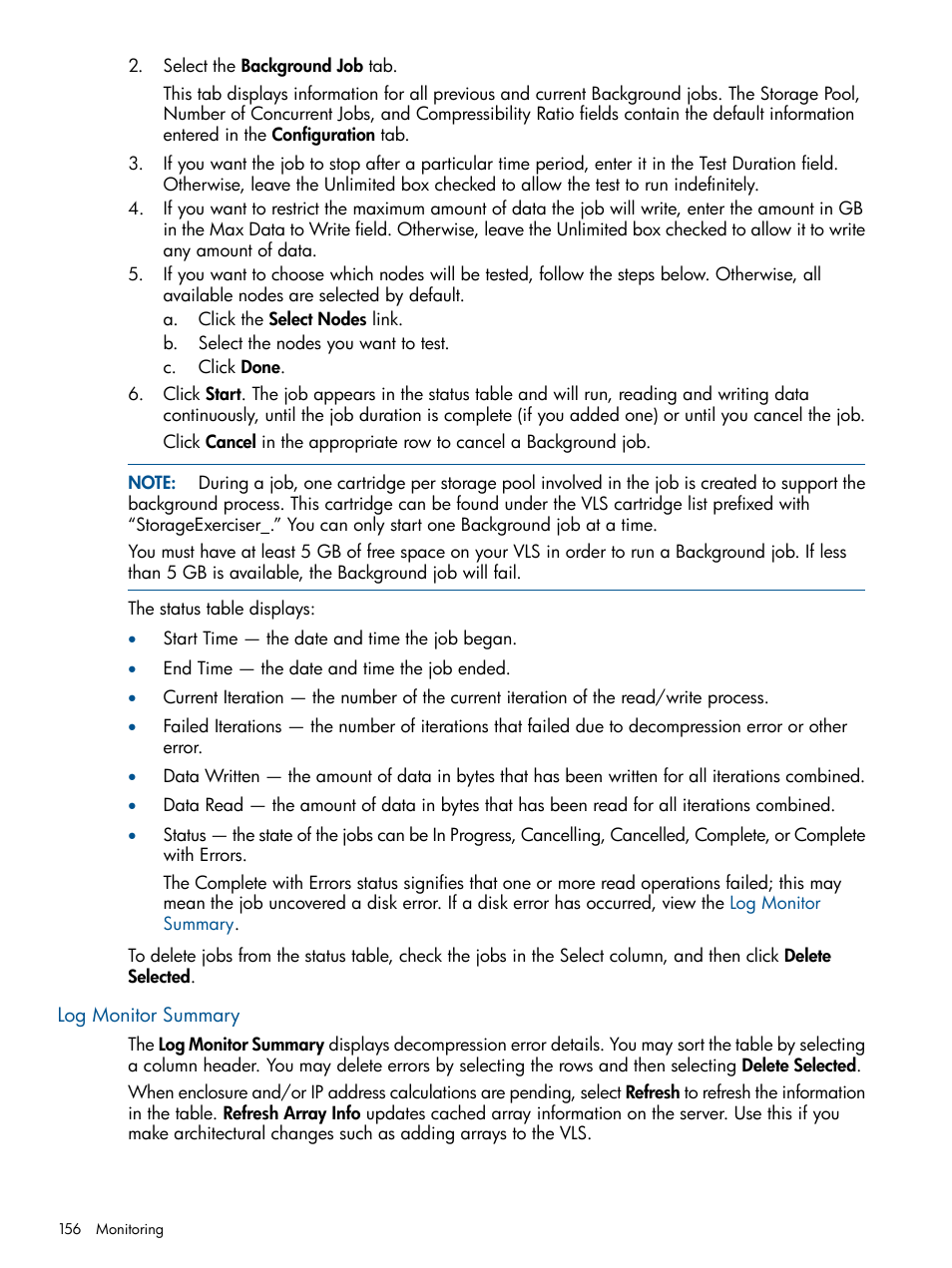 Log monitor summary, Log monitor | HP 9000 Virtual Library System User Manual | Page 156 / 258