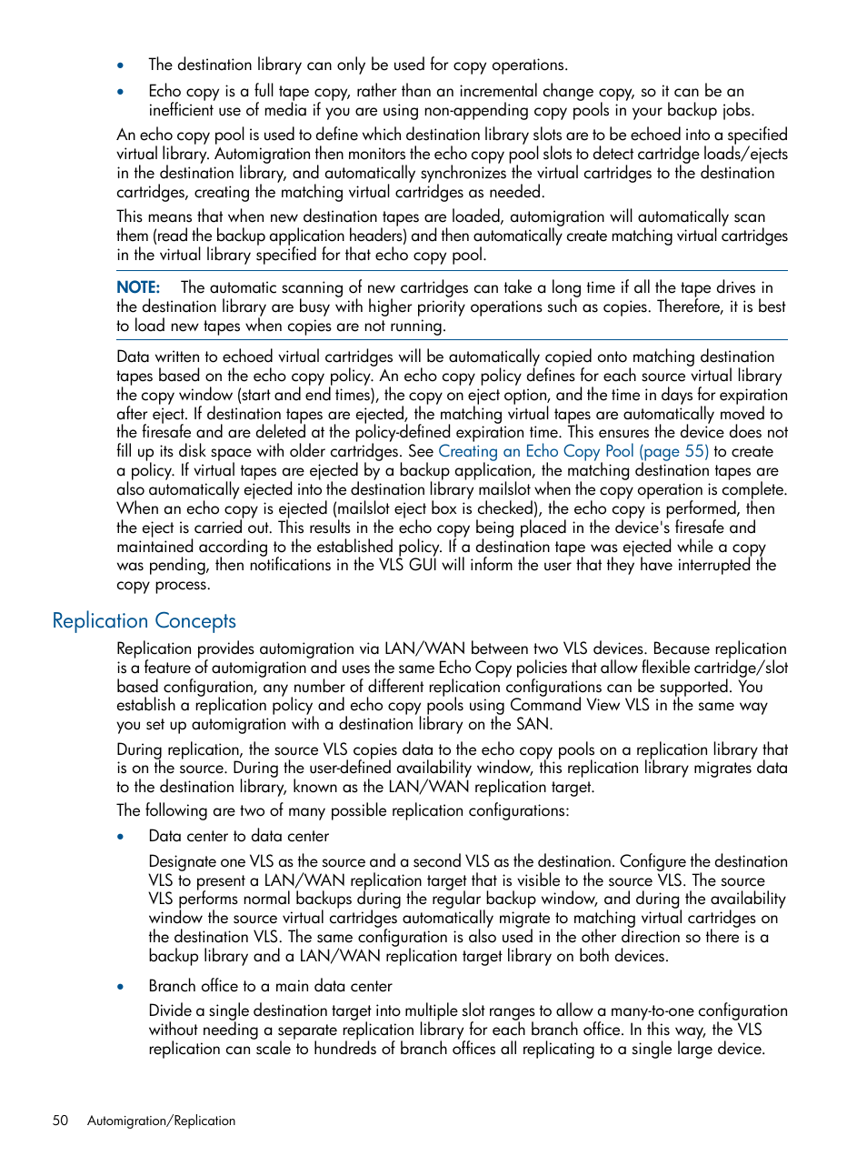 Replication concepts | HP 9000 Virtual Library System User Manual | Page 50 / 258