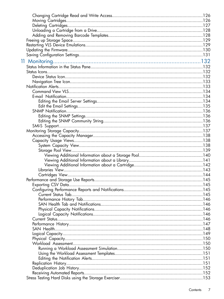 11 monitoring | HP 9000 Virtual Library System User Manual | Page 7 / 258