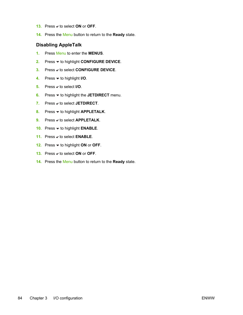 Disabling appletalk | HP Color LaserJet 4700 Printer series User Manual | Page 100 / 330