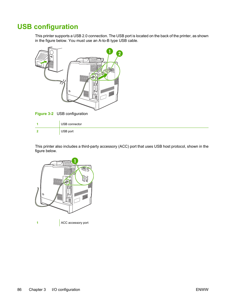 Usb configuration | HP Color LaserJet 4700 Printer series User Manual | Page 102 / 330