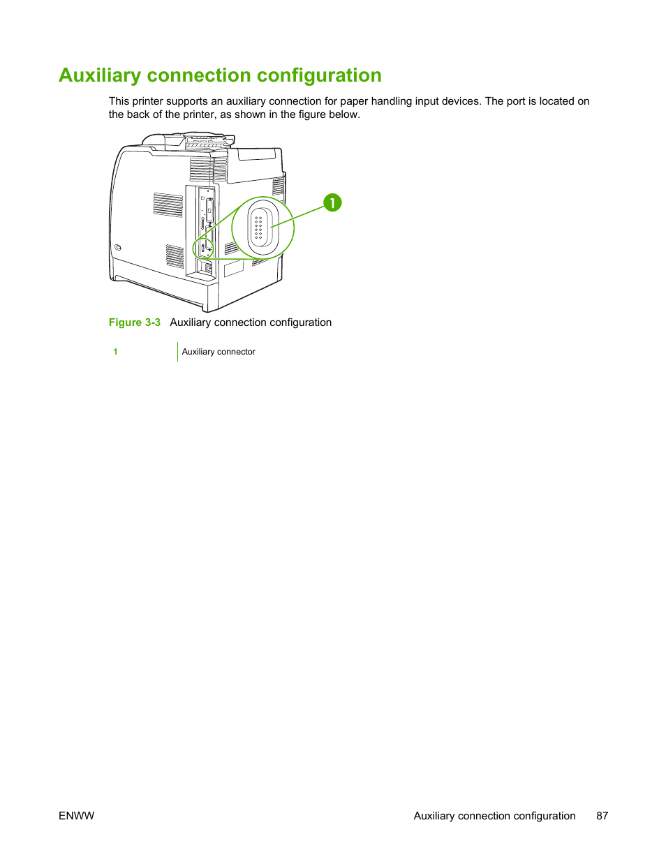 Auxiliary connection configuration | HP Color LaserJet 4700 Printer series User Manual | Page 103 / 330