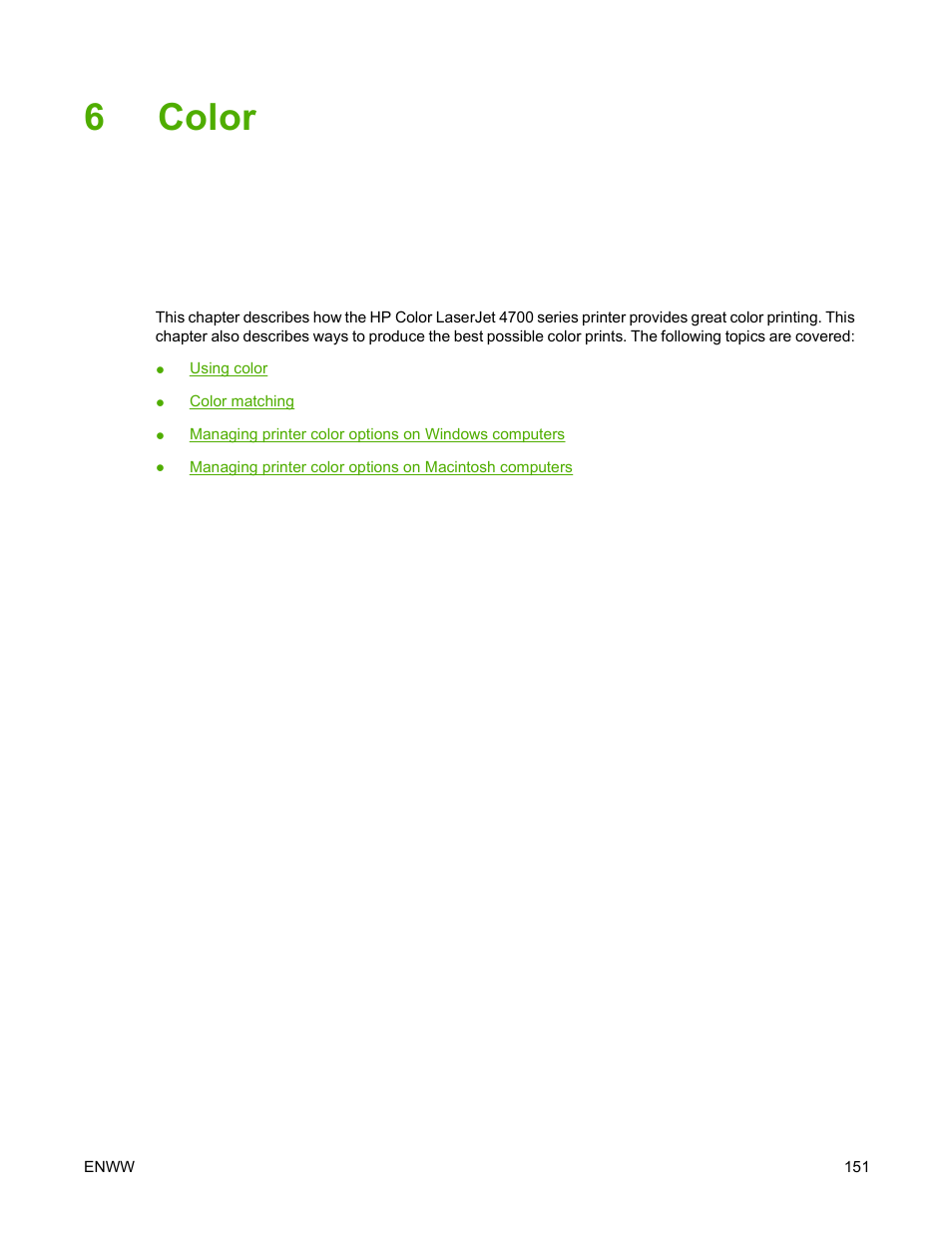 Color, 6 color, 6color | HP Color LaserJet 4700 Printer series User Manual | Page 167 / 330