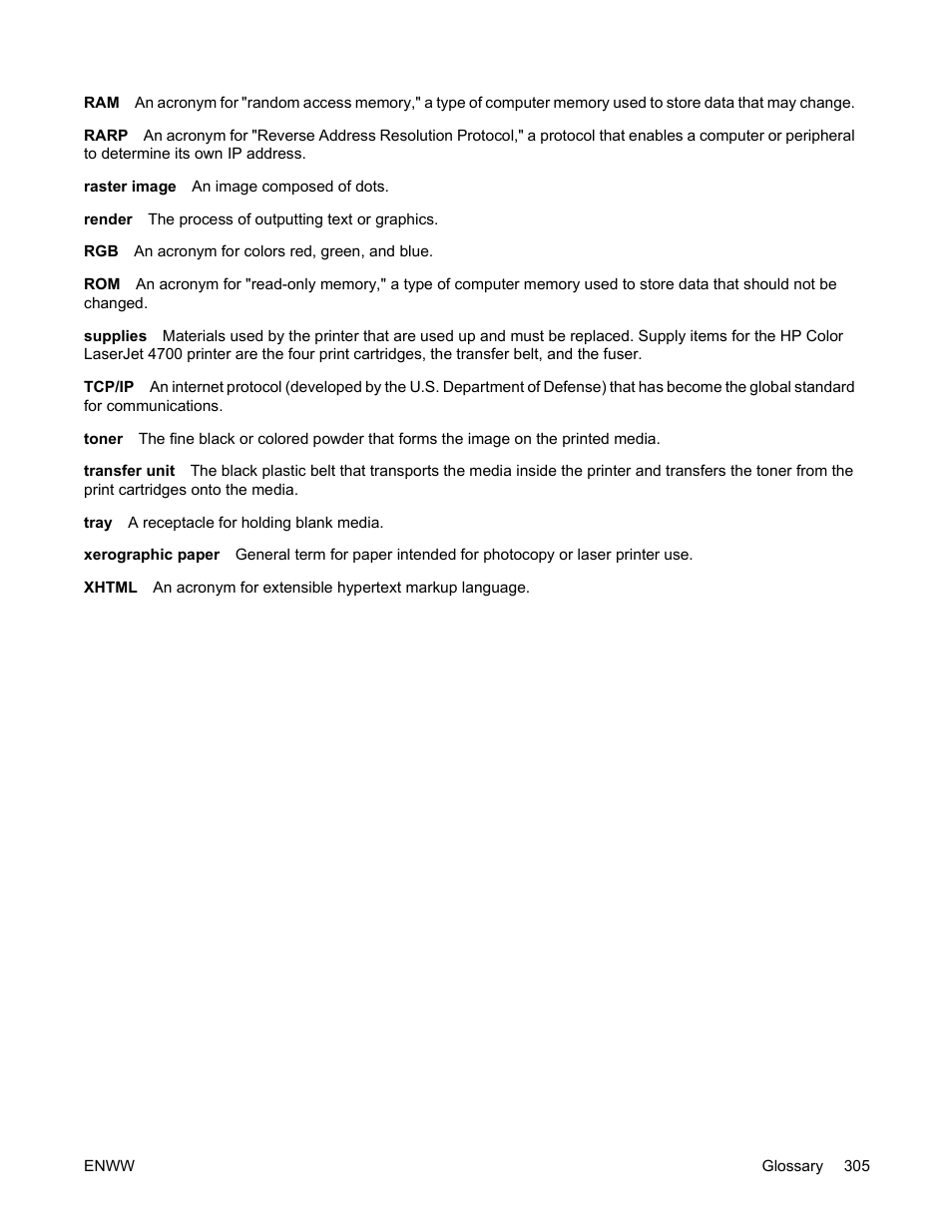 HP Color LaserJet 4700 Printer series User Manual | Page 321 / 330