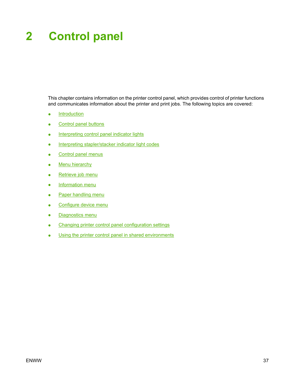 Control panel, 2 control panel, 2control panel | HP Color LaserJet 4700 Printer series User Manual | Page 53 / 330