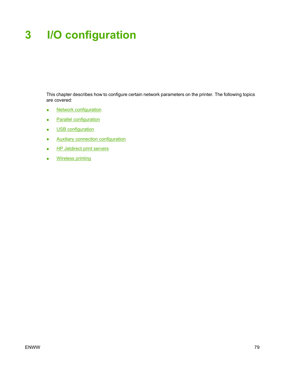 I/o configuration, 3 i/o configuration, 3i/o configuration | HP Color LaserJet 4700 Printer series User Manual | Page 95 / 330