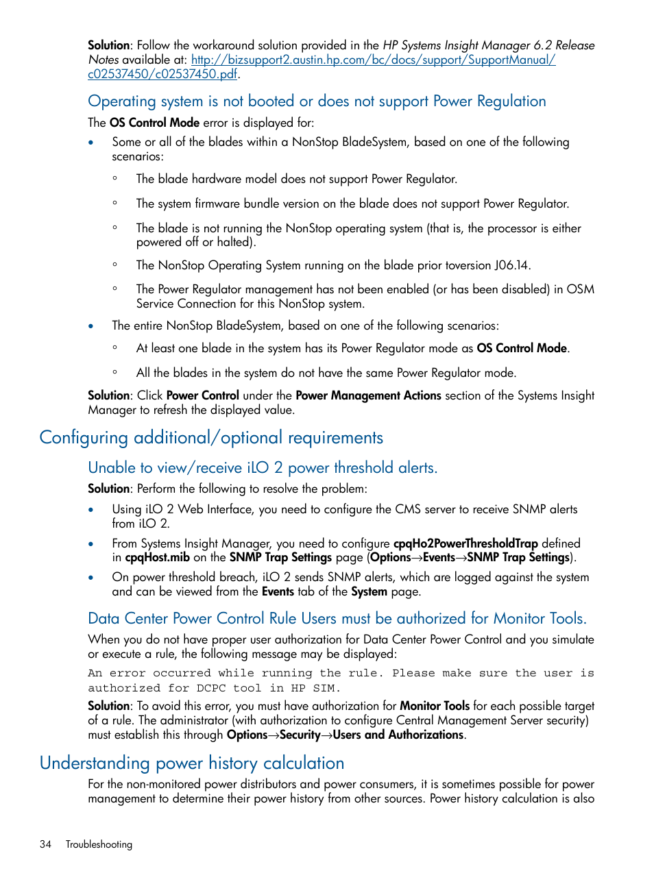 Configuring additional/optional requirements, Understanding power history calculation | HP Insight Control User Manual | Page 34 / 45