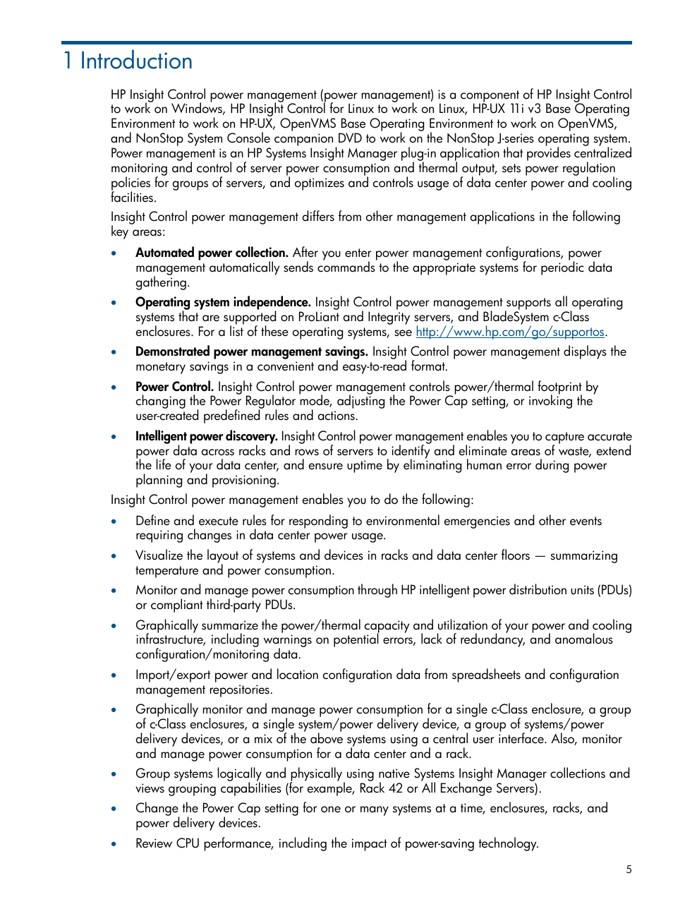 1 introduction | HP Insight Control User Manual | Page 5 / 45