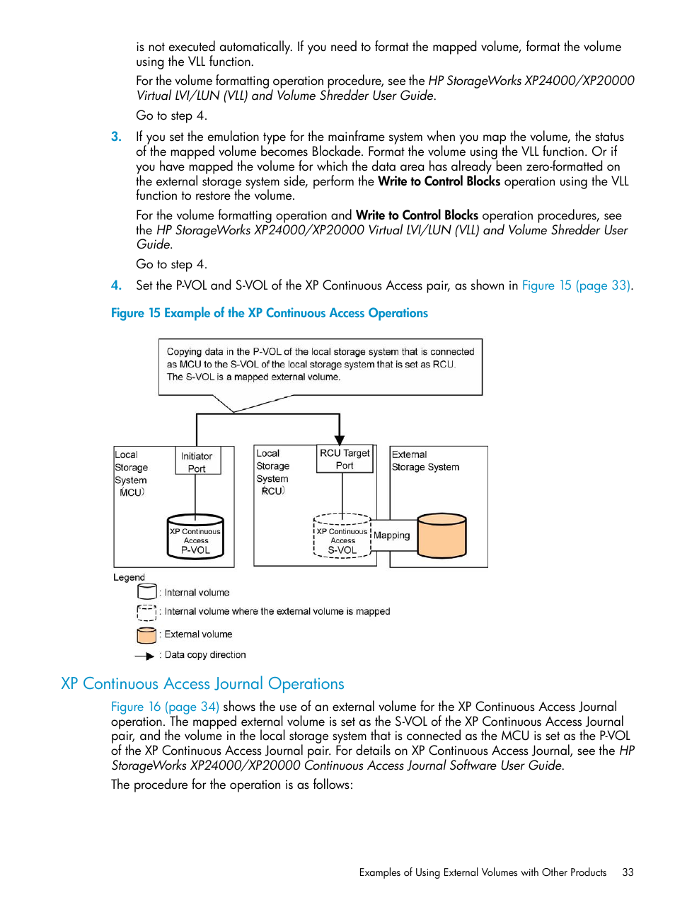 Xp continuous access journal operations, Xp continuous | HP XP External Storage Software User Manual | Page 33 / 170