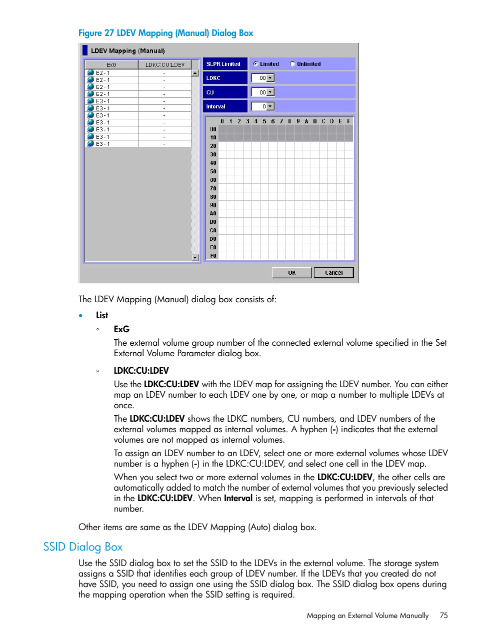 Ssid dialog box | HP XP External Storage Software User Manual | Page 75 / 170