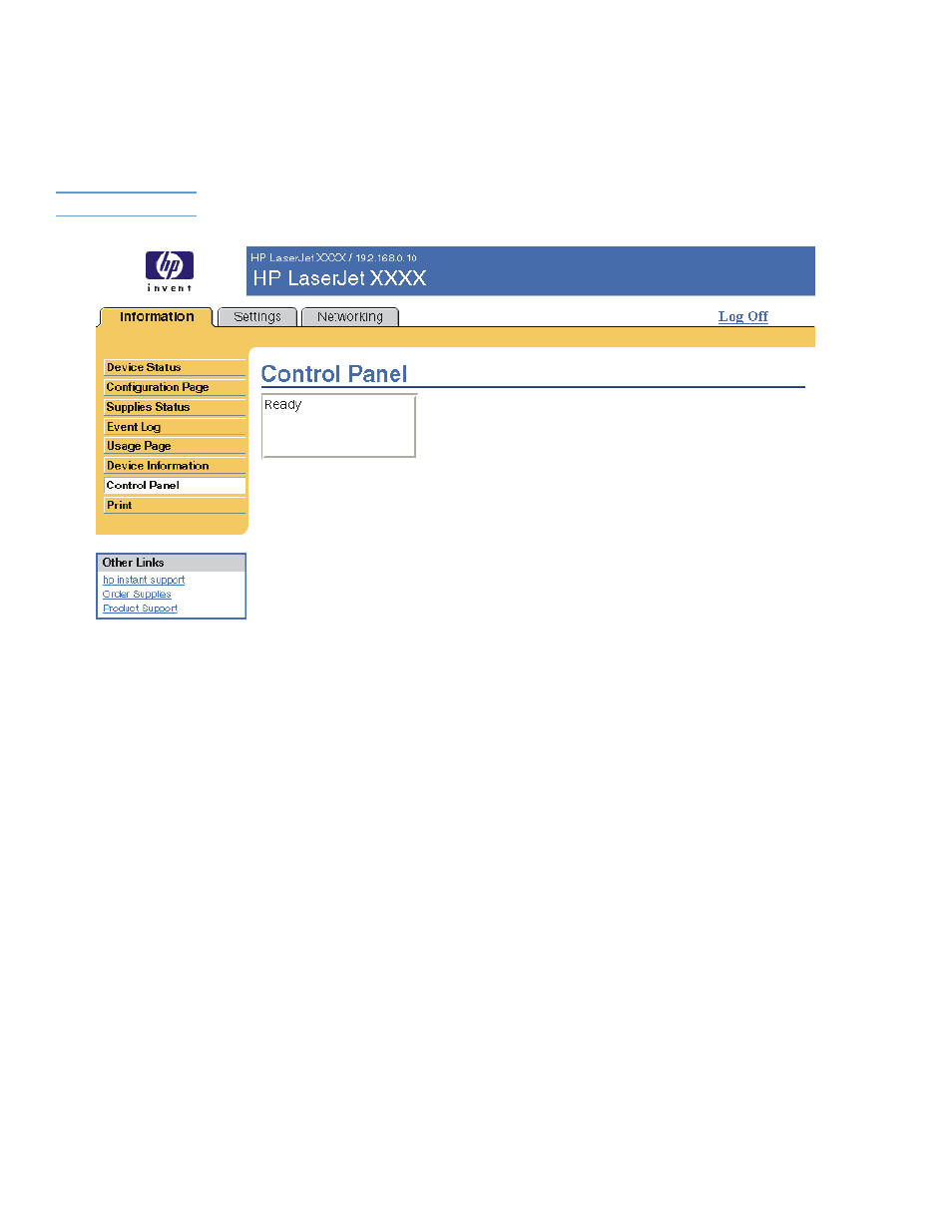 Control panel | HP LaserJet 9050 Printer series User Manual | Page 22 / 54