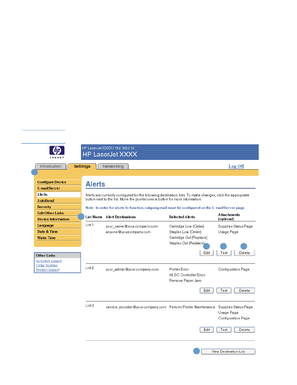 Alerts | HP LaserJet 9050 Printer series User Manual | Page 29 / 54