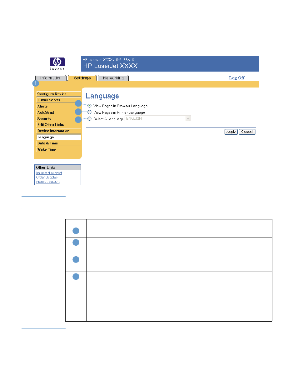 Language | HP LaserJet 9050 Printer series User Manual | Page 41 / 54