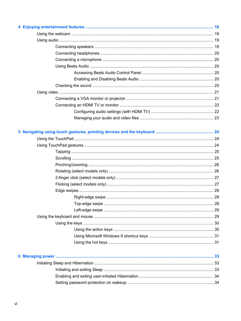 HP Pavilion dm1z-4300 CTO Notebook PC User Manual | Page 6 / 86