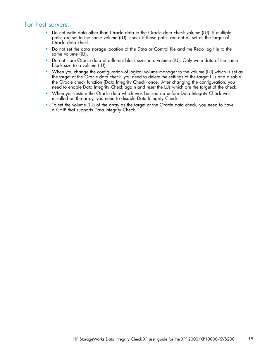For host servers | HP StorageWorks XP Remote Web Console Software User Manual | Page 15 / 17