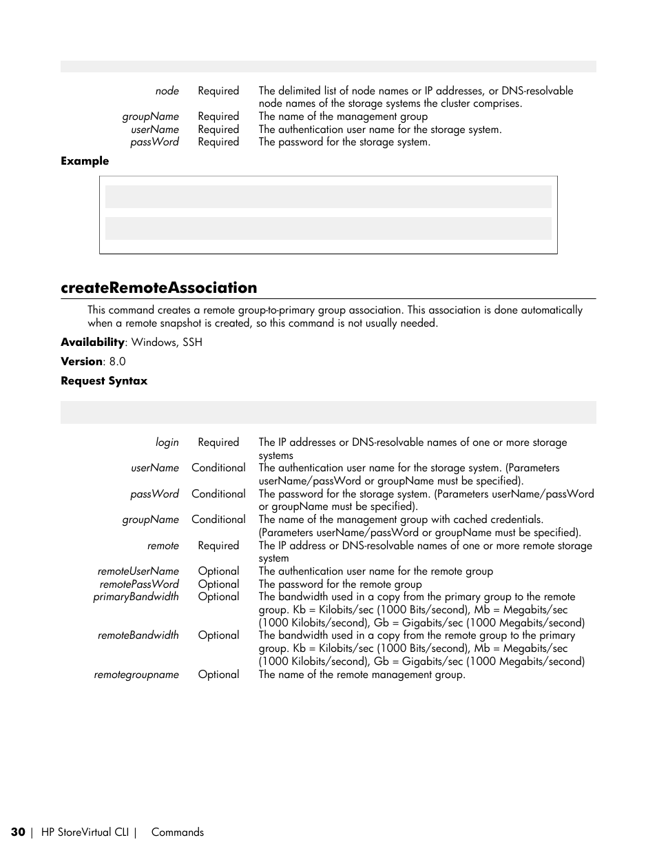 Createremoteassociation | HP LeftHand P4000 SAN Solutions User Manual | Page 30 / 102